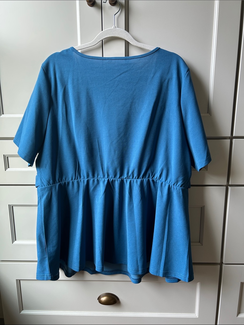 BloomChic Blue Square-Neck Peplum Tunic - Picture 4 of 4